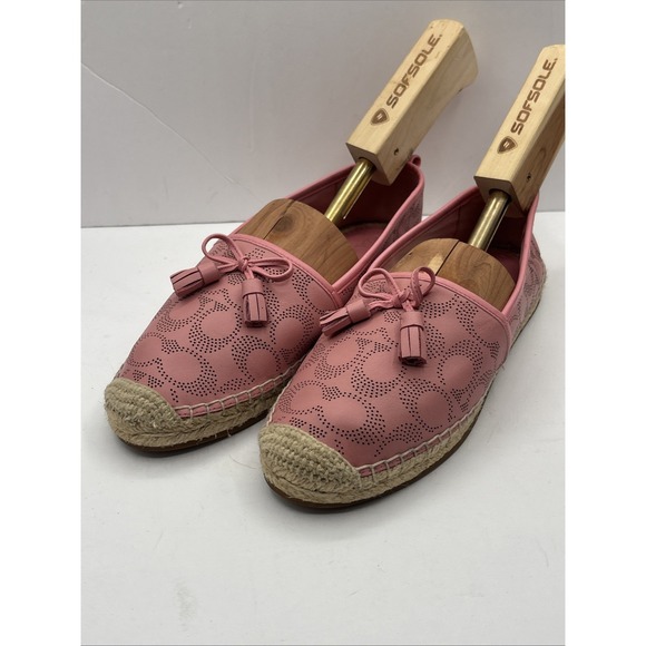 Coach C2782 Carson Espadrille Shoes Bubblegum Size 8 B - Picture 2 of 16